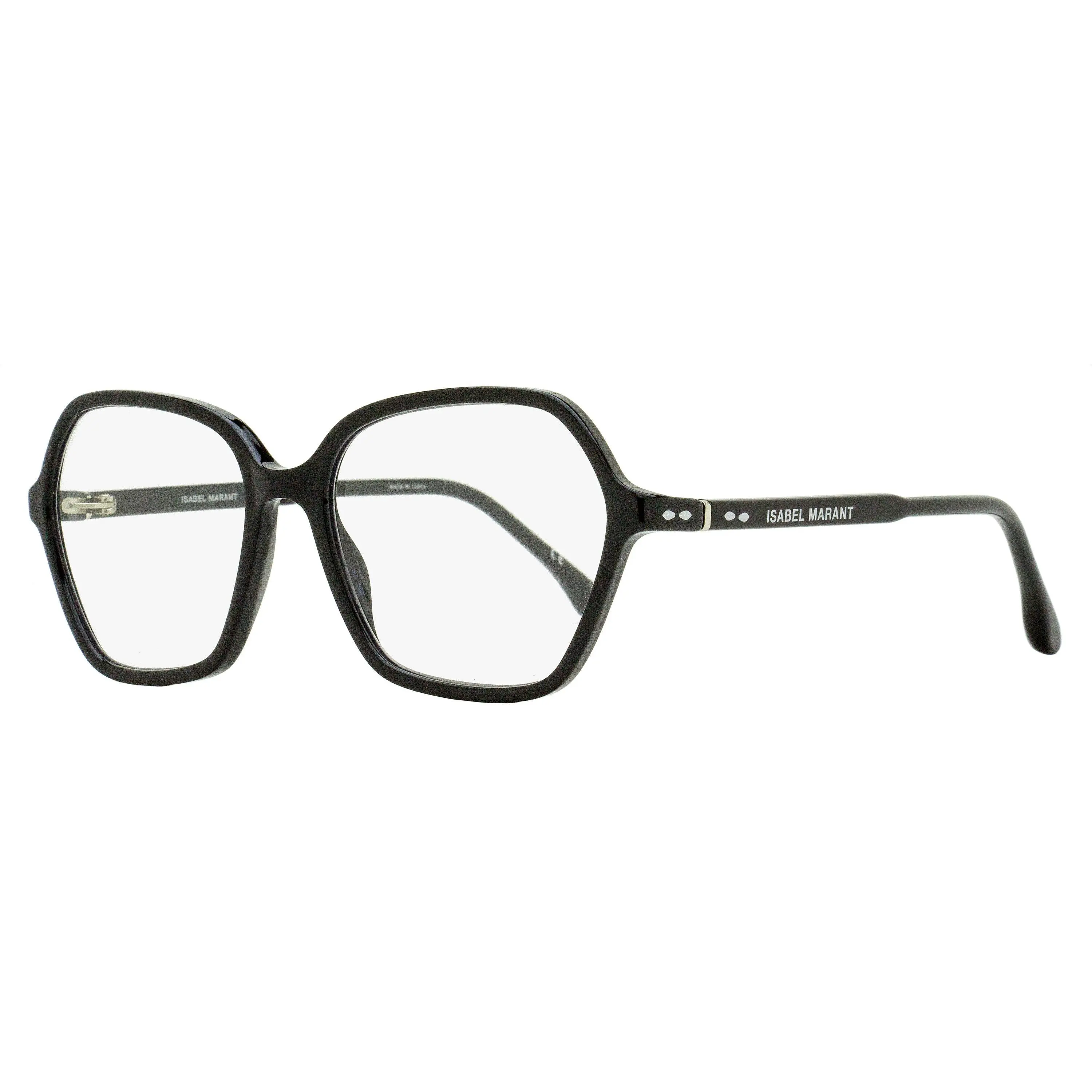 Isabel Marant Women's Casual Geometric Eyeglasses, Chic Acetate Rectangle Frames with Blue Light Blocking Lenses, IM0092/BB Black 53mm, Casual Glasses Eyeglasses, Fashionable Frames Glasses, Rectangle Glasses