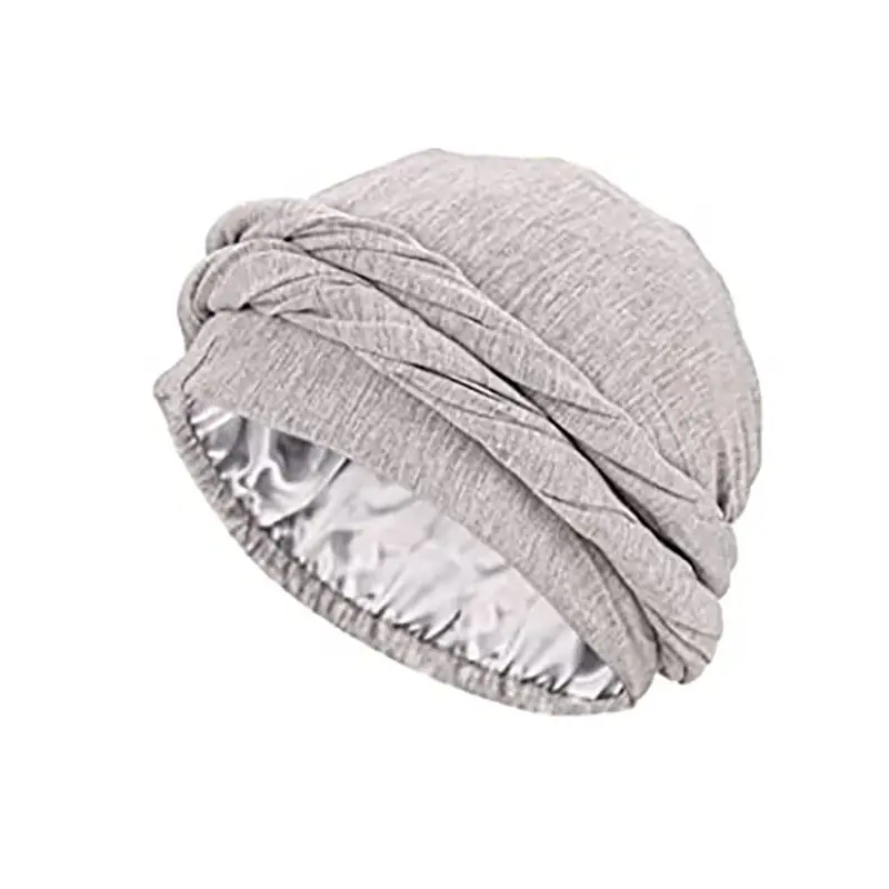 Satin Lined Pre-Tied Turban Durag Head Wrap for Sleeping Hair Protection Superior Halo Turban Silk Satin Lined Head Wrap, Pre-Tied  main image 2