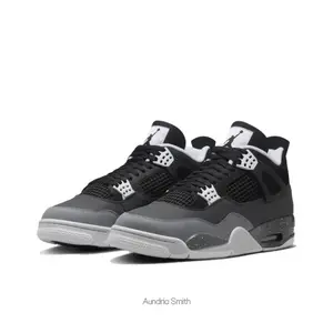 Black and Grey Gradient Suede and Mesh Mid-Top Retro Basketball Shoes