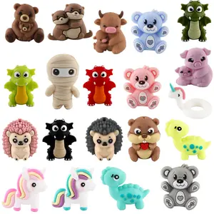3D Animal Design Bead, 5 Counts Cute Cartoon Animal Bead, Personalized Beads, DIY Bead for Handmade Bead Pen, Keychain, Necklace Bracelet, DIY Mix Beads