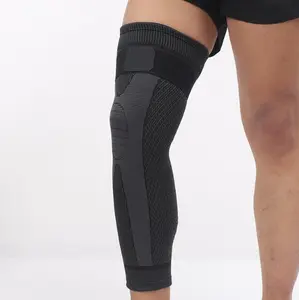 Unisex Compression Knee Sleeve - Anti-Slip Leg Protector with Adjustable Velcro, Free Size Stabilizer for Sporting Legs Daily Wear