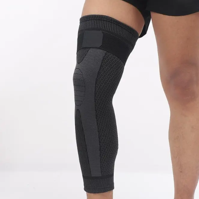 Unisex Compression Knee Sleeve - Anti-Slip Compression Protective Gear with Adjustable Velcro, Free-Size Stabilizer for Sports, Daily Wear