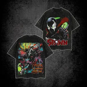 Spawn 'Hell Is Coming With Me' Premium Cotton T-Shirt, Al Simmons Shirt, Character Image Comics Fans Shirt, Dark Superhero T-Shirt, Comic Book Fans T-Shirt, Superhero Graphic Tee