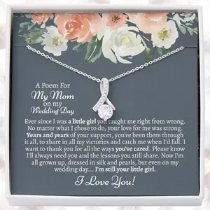 Mother Of The Bride Gift From Daughter, Mother Of The Bride Necklace From Bride, Wedding Gift For Mom, Wedding Day Gift For Mom Necklaces styles On Birthday, Christmas, Xmas, Anniversary. Necklace Jewelry With Meaningful Messages Card & Box