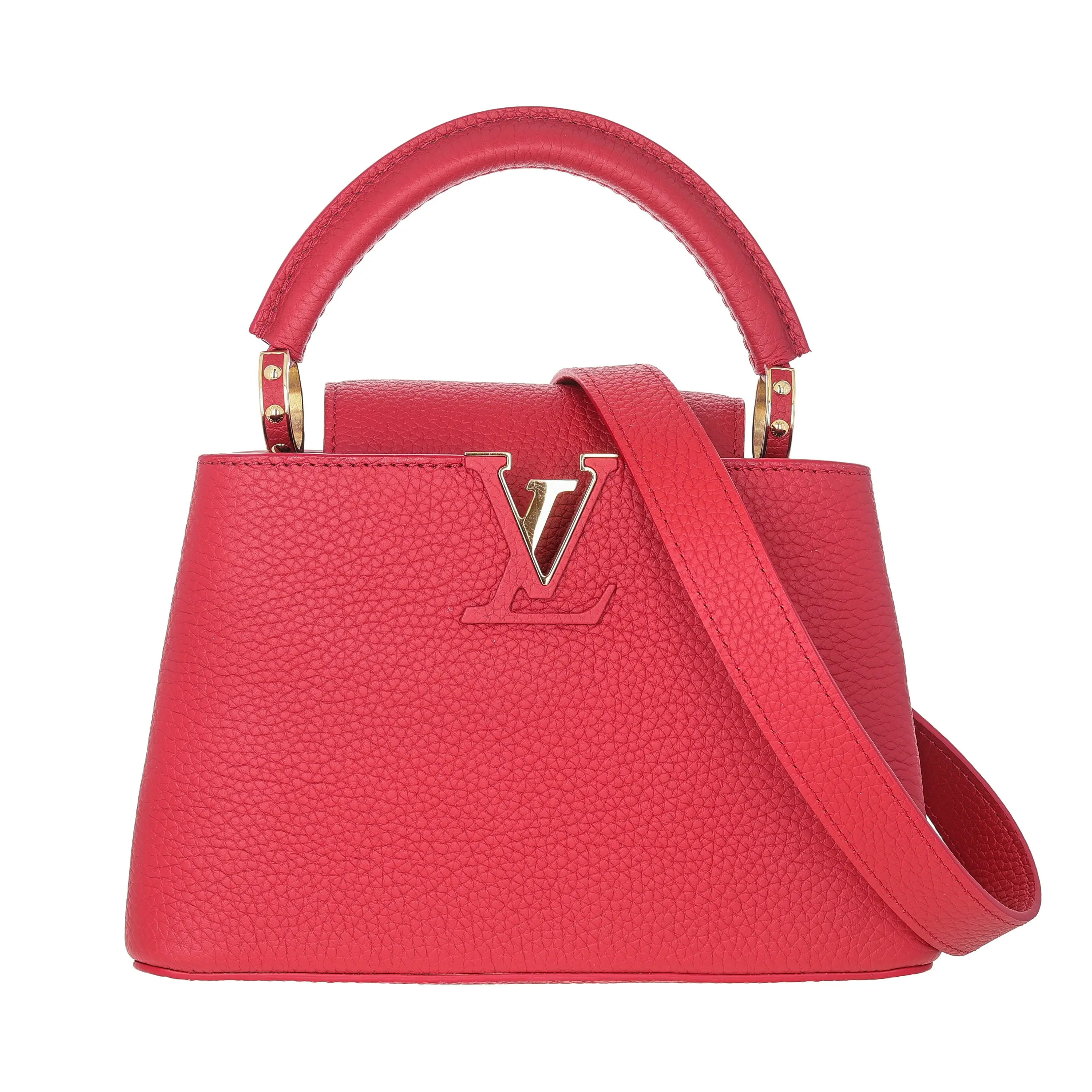 Pre-owned Louis Vuitton Taurillon Shoulder Bags Capucines Mini Red