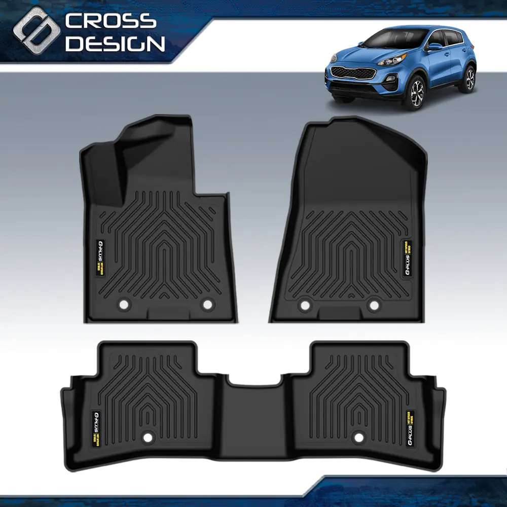 PIT66 TPE Car Floor Mats - Upgraded 3-Piece Set for 2019-2021 Hyundai Tucson/2017-2022 Kia Sportage, All-Weather, Waterproof, Durable, Non-Slip Automotive Interior Accessories