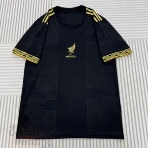 2526 Mexico Home Black Short Sleeve Soccer Jersey