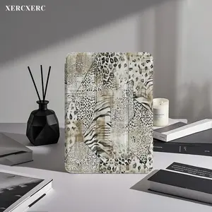 Animal Print Geometric Patchwork PU Flip iPad Case with TPU Shell, 3 - Fold Stand, Pencil Holder, Shockproof Auto Wake/Sleep for iPad Air 11inch, a16, 9th/10th/11th Gen, Fall, Back to School, Gift