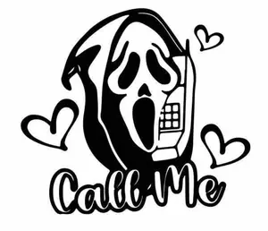 Scream, Call Me,  Ghostface, Vinyl Decal/Sticker, Permanent Vinyl, For Windows, Mirrors, Cups, Cars, Any Smooth, Shiny Surface, Decoration Decorative vinyl
