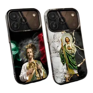 Marble San Judas Tadeo Phone Cases For iPhone 17 Promax Pro Air 16 Plus 15 14 13 12 11 Black Shockproof Protective Cover