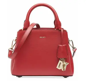 DKNY Paige Small Leather Satchel Red