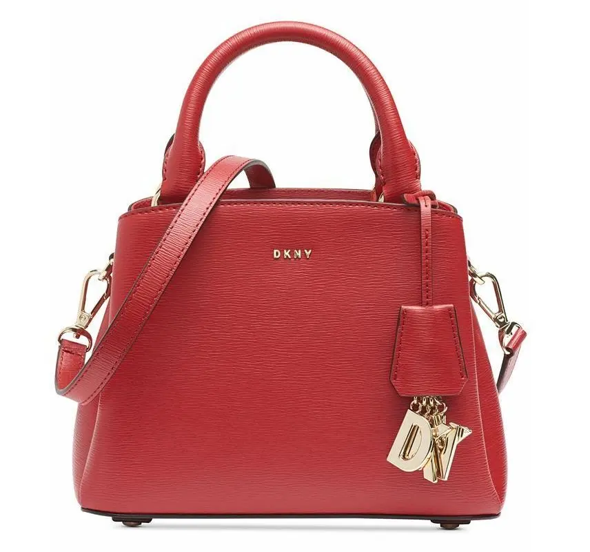 DKNY Paige Small Leather Satchel Red DKNY Paige Small Leather Satchel Red