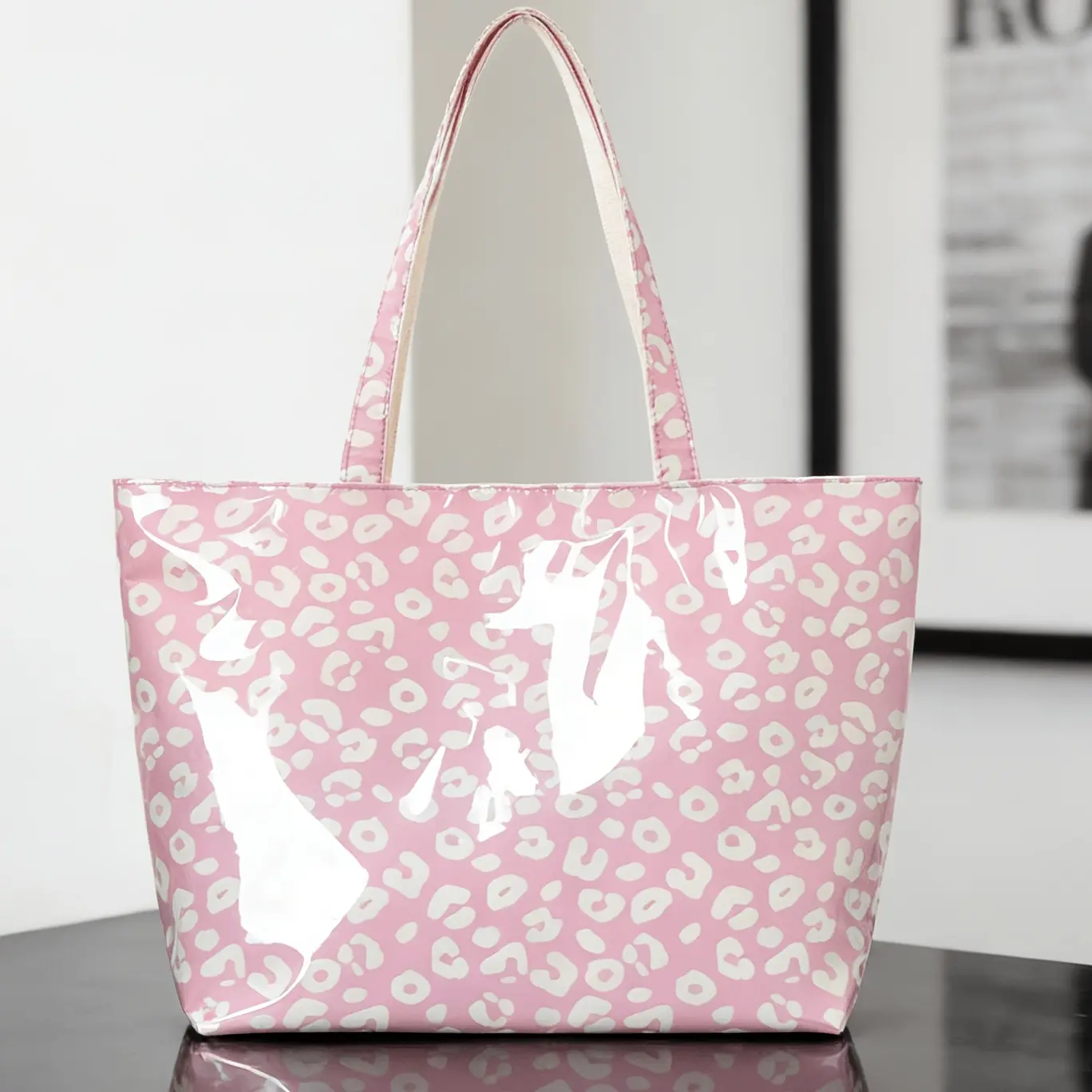 Ladies' Leopard Print Handbag, Large Shoulder Bag, Casual Handbag, Large Capacity Tote Bag, Daily Shopping and Shopping Storage Bag, Casual Trendy Bag, Fashionable Casual Bag