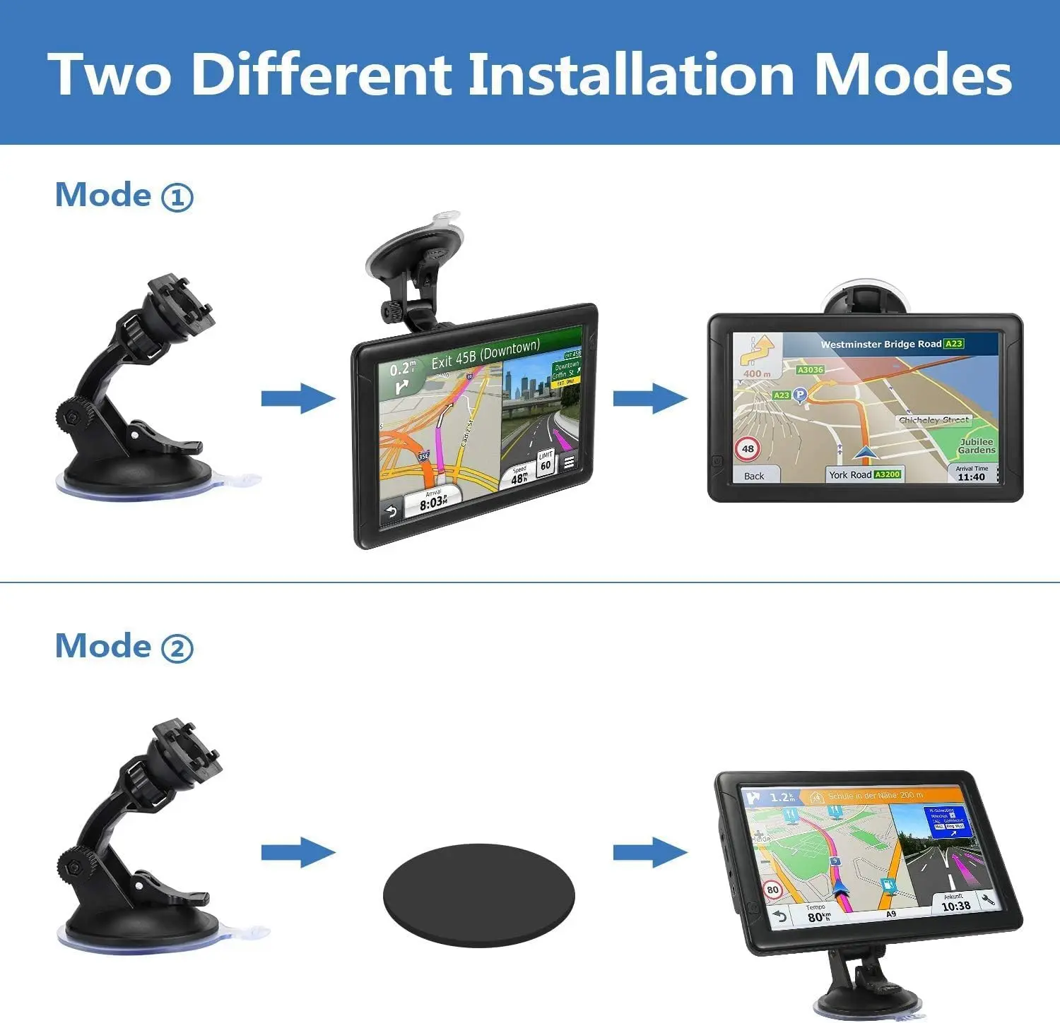 GPS Navigator for Car Truck RV, 9 ” Trucker GPS for Semi Truck 2026 Map， Real Voice Spoken Turn-by-Turn Direction Reminding Navigation System for Cars, Vehicle GPS with Speed and Red Light Warning