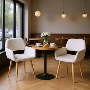 Homy Casa Set Of 2 Commercial Cafe Dining Chairs With Upholstered Seat And Armrests, Modern Restaurant Chairs With Metal Legs And Ergonomic Backrest For Coffee Shop, Bistro And Dining Space