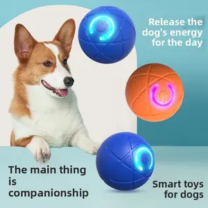 52MM Electric Pet Gravity Bouncing Ball Smart Dog Cat Toy Amusement Essential Striped USB Charged Cat Ball Toy for Energy Release