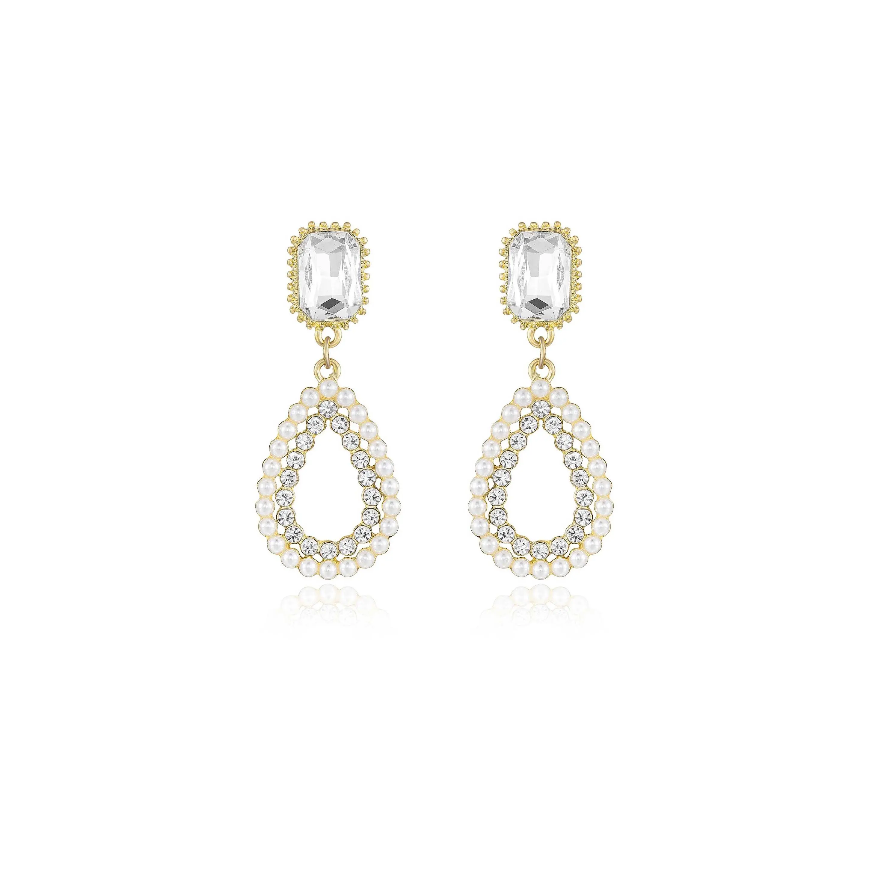 Ettika Bridal Luxe Earrings with Decorative Design and Clear Accents Ettika Bridal Luxe Earrings with Decorative Design and Clear Accents