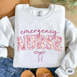 Emergency Nurse Short Sleeve T-SHIRT / Sweatshirt  ,  Cute ER Nursing Gifts For ER RN Shirt New Emergency Room