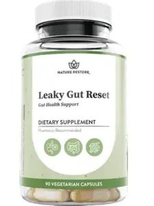 Nature Restore Leaky Gut Reset - 90 Vegetarian Capsules with Marshmallow Root & Licorice for Gentle Relief & Gut Health Support