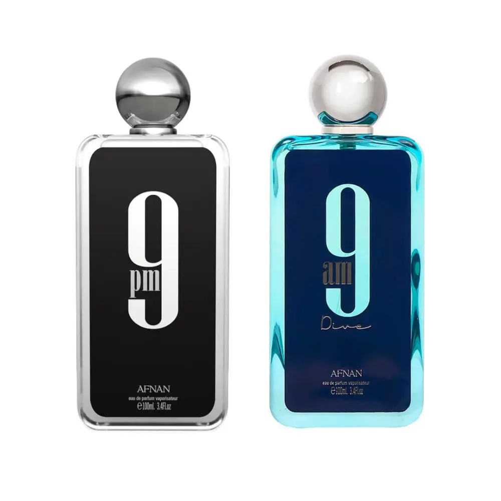 Afnan 9PM & Afnan 9AM Dive Eau de Parfum Bundle - 3.4 Oz Each