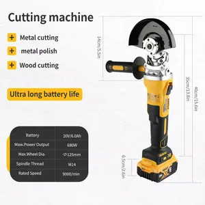 DEWALT DCG405FN 125mm Brushless Cordless Angle Grinder 9000 RPM Cutting and Grinding Power Tool for Metal Masonry Construction and DIY Work Lithium Battery Ready Angle Grinder with Compact Design Home Heavy Duty