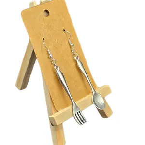 Metal Fork and Spoon Earrings Durable Lightweight Hook Earrings for Casual Wear or Special Occasions Unique Playful Design