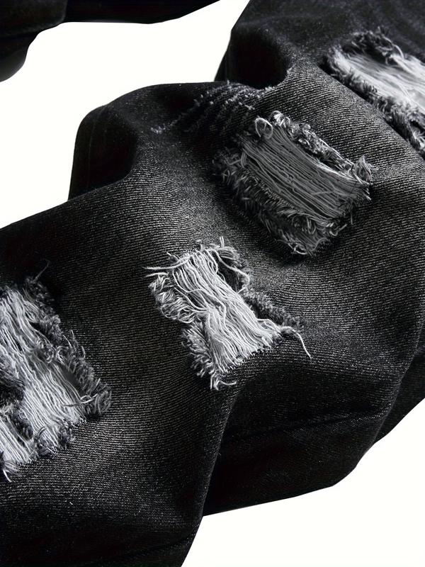 Men's ripped jeans, distressed ripped slim straight jeans compression  pants  ripped  jeans jeans  n  s high street jean fashion boy summer gomez  western  wear  outlet