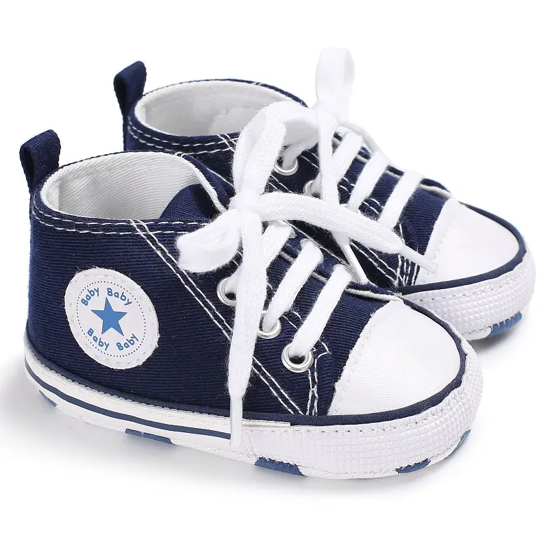 Girls Boys Patchwork Canvas Shoes, Anti-Slip Soft Sole Flat Sneakers for First Walkers