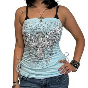 Heaven Rhinestone Tube Top Baby Blue