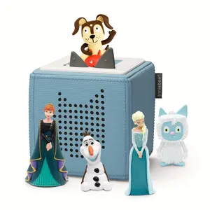 Light Blue Toniebox Frozen Bundle - Includes Elsa, Anna, Olaf, Yeti Creative Tonie, and Playtime Puppy | Charger Included