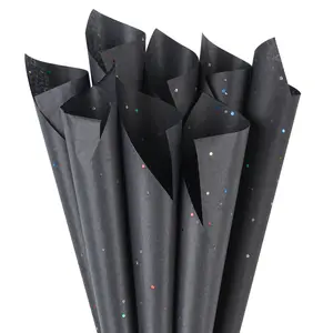 30 Sheets Gift Bag Tissue Paper, 20 x 14 Inch Tissue Paper for Gift Bags, Black Glitter Tissue Paper for Gift Wrap, Pack Bags, Filler Flower, DIY Project, Art Crafts, Birthday Wedding Decor