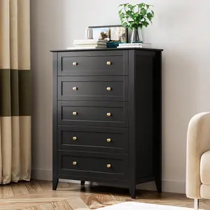 5 Drawer Dresser for Bedroom, Tall Dresser with Deep Drawers & Metal Knobs, Small Dressers Chest of Drawers Fabric Dresser with Sturdy Steel Frame for Entryway, Hallway