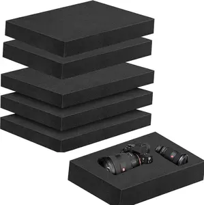 5 Pcs 16 x 12 x 2 Inches Polyurethane Foam - Foam Inserts for Cases Packing Foam Black Craft Foam Sheets for Packing Padding 2 Inch Thick for Camera Toolbox Storage