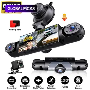 4 Lens Car Dash Cam, Car DVR with IR Night Vision, Car Camera with 32GB Card, Continuous Cycle Recording for Safe Driving, Automotive Driving Recorder #GLOBAL PICKS