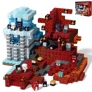 Magnetic Puzzle Building Blocks Set, Ice & Fire Construction Kit, Stem Montessori Creative Teaching Toy, Suitable for Kids 3-6, Boys Girls Birthday Gift