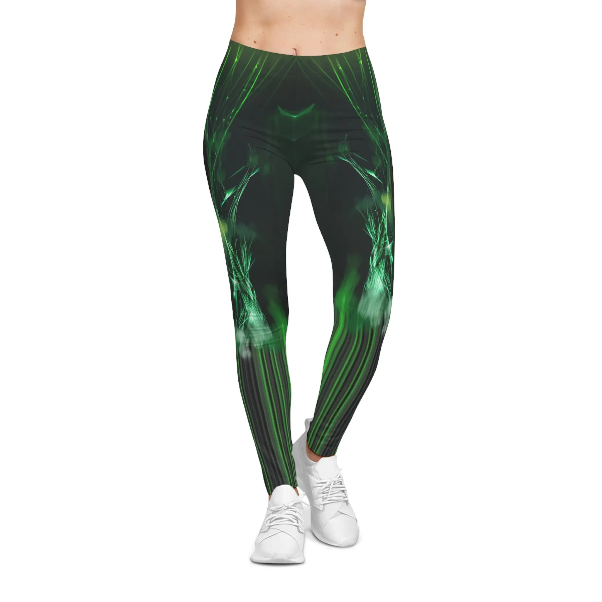 Green Emerald,Vibrant Green Workout Leggings for Women - Casual Fitness Pants
