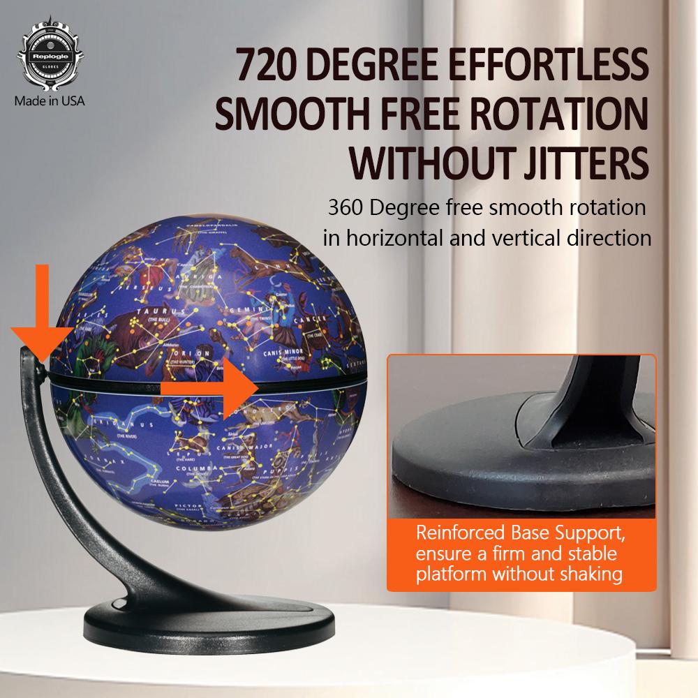 Replogle 4.3 inch Mini Interactive Celestial 720° Rotating Astronomical Globe with Constellation Nebulae for Space Exploration and Astronomy Enthusiasts Made in USA
