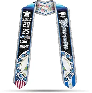 Personalized Nicaragua Graduation Stole, Custom Nicaraguan Flag Graduation Sash, Nicaragua Graduation Stole Class of 2025