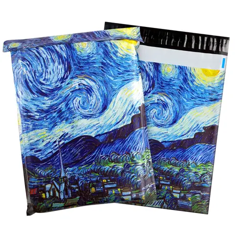 Pretty Package Designer Poly Mailer 100 Pack 10x13， Heavy Duty Waterproof Self Seal Shipping Bag for Small Business， Shipping Bags for Clothing Boutique Supplies with Self Seal Strip Polymailers Postal Bags