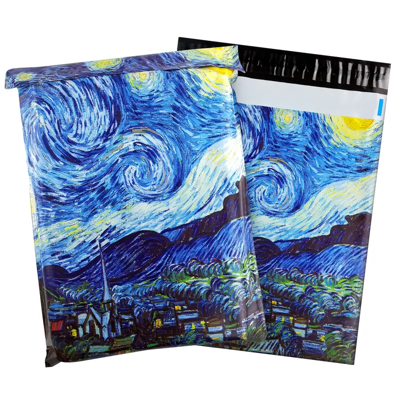 Pretty Package Designer Poly Mailer 100 Pack 10x13， Heavy Duty Waterproof Self Seal Shipping Bag for Small Business， Shipping Bags for Clothing Boutique Supplies with Self Seal Strip Polymailers Postal Bags