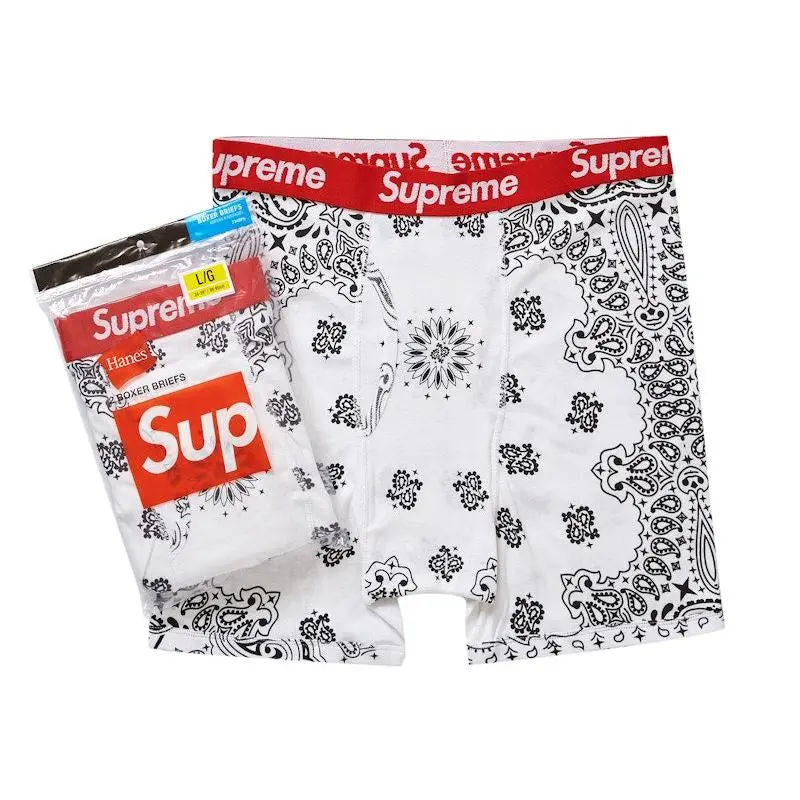 Supreme Hanes Bandana Boxer Briefs (2 Pack) White (unisex) by StockX