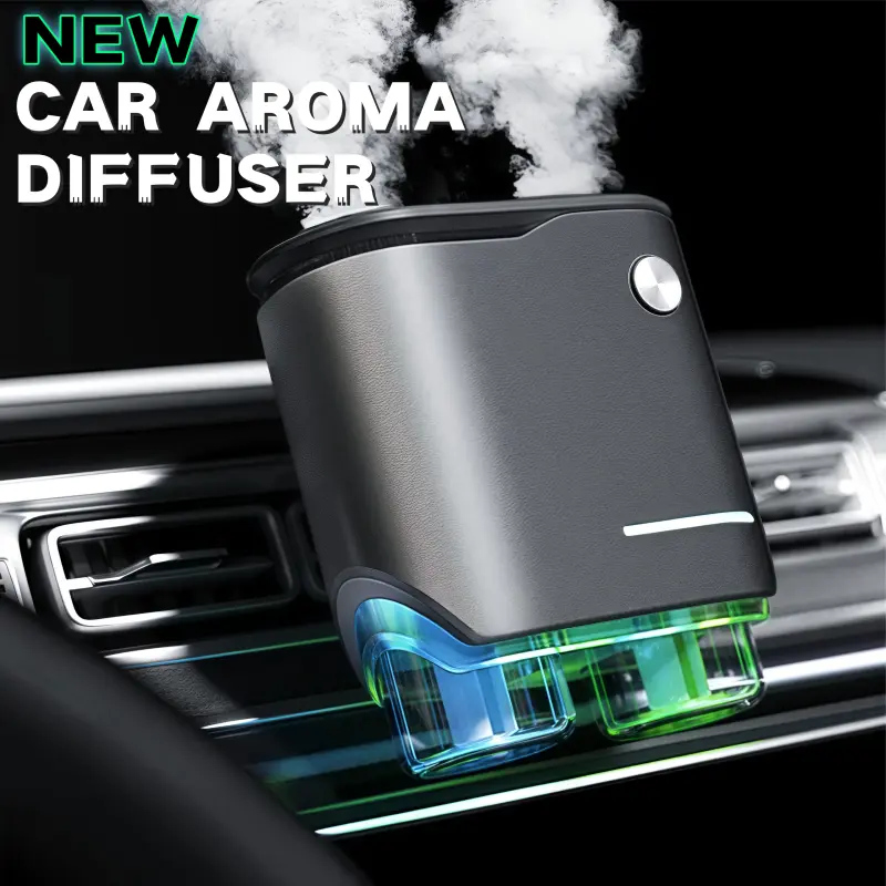 Dual Spray Car Air Freshener Diffuser,4/8 Bottles Essential Oil Rechargeable Car Aroma Diffuser, Car Interior Accessories Decoration Gifts