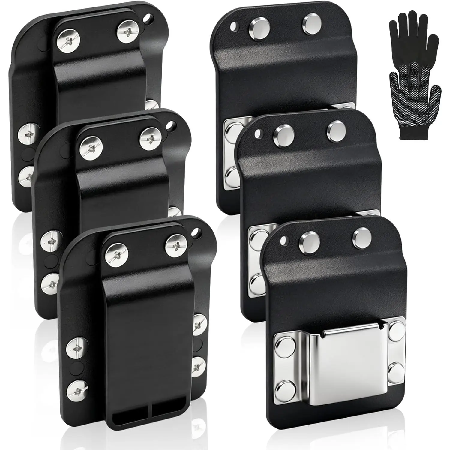 3 Pcs Drill Holder for Tool Belt, Tape Measure Holder with Metal Clip, 2 in Belt Hook Holster for Cordless Drill, Impact Driver, Measuring Tape, Tool Accessories