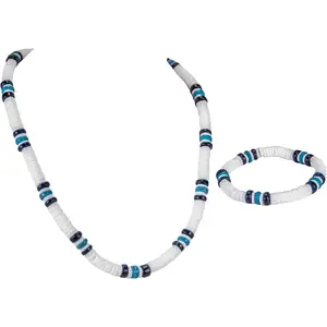 Coconut Beads and Puka Shell Beads Necklace & Bracelet Set