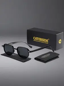 Elegant Vintage PC Sunglasses Frame, Uv400 Protection, Square Shape, Spring Hinge Design, Unisex Style for All Seasons
