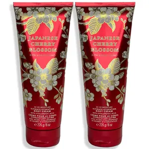 SALE - Bath and Body Works Japanese Cherry Blossom Body Cream Ultimate Hydration Gift Set For Women 2 Pack 8 Oz. (Japanese Cherry Blossom)