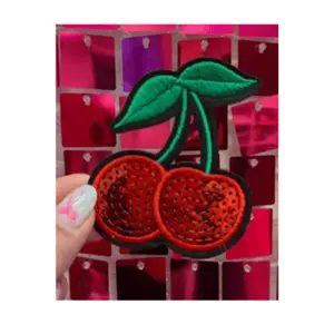 Sequins Cherry Iron On Patch