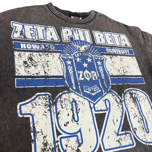 Zeta Phi Beta Oversized Acid Wash Box Tee