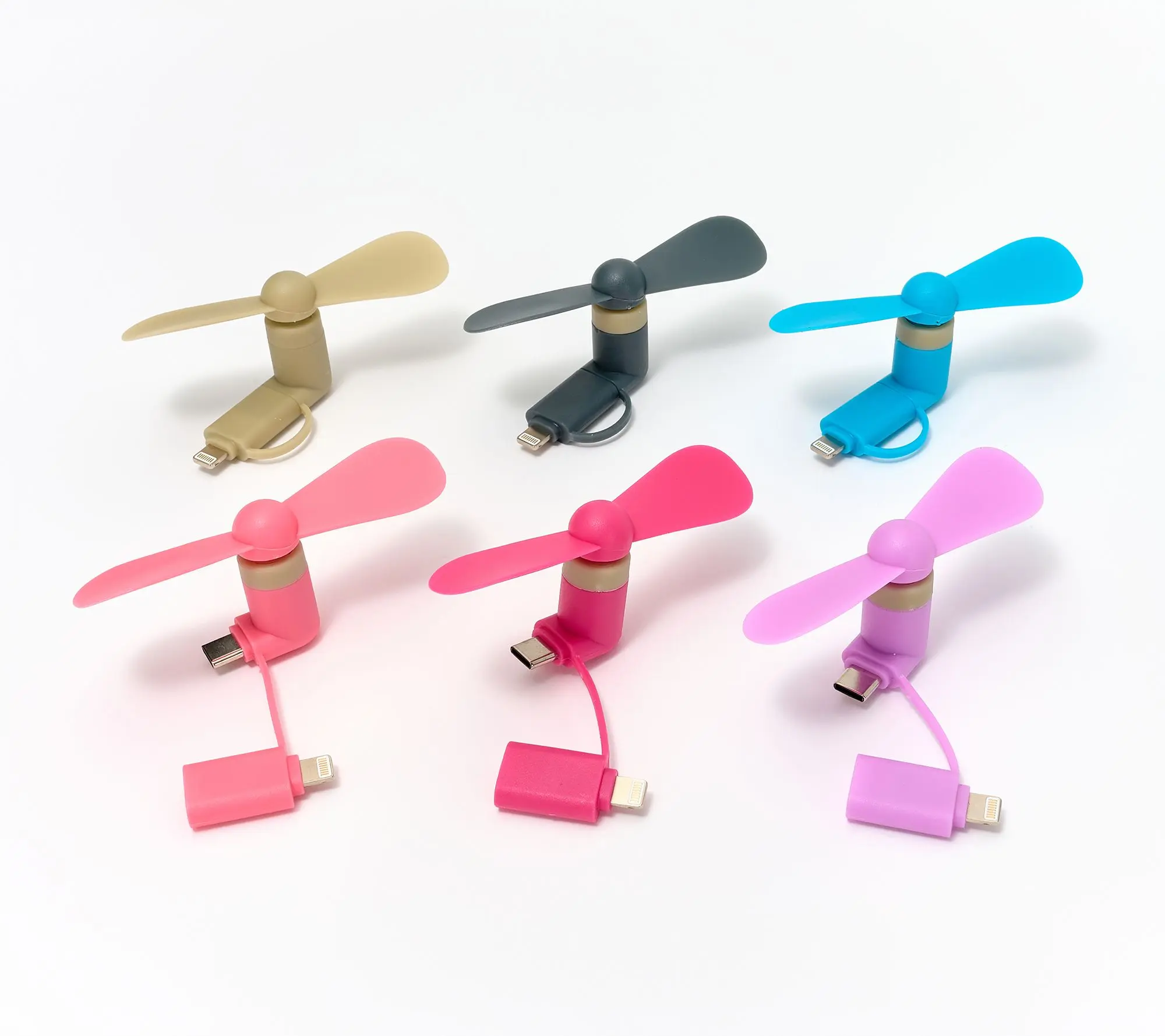 Pop Sonic 6-Pack Mini Cell Phone Powered Travel Fans