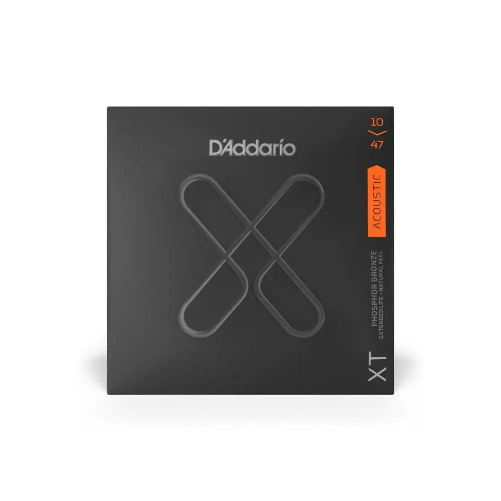 D'Addario XT Phosphor Bronze Coated Acoustic Guitar Strings, 10-47 Extra Light Gauge